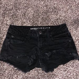 Black cut off shorts